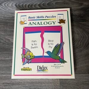 Educational Didax Basic Skills Puzzles Analogy Hands On Phonics Reading Teaching
